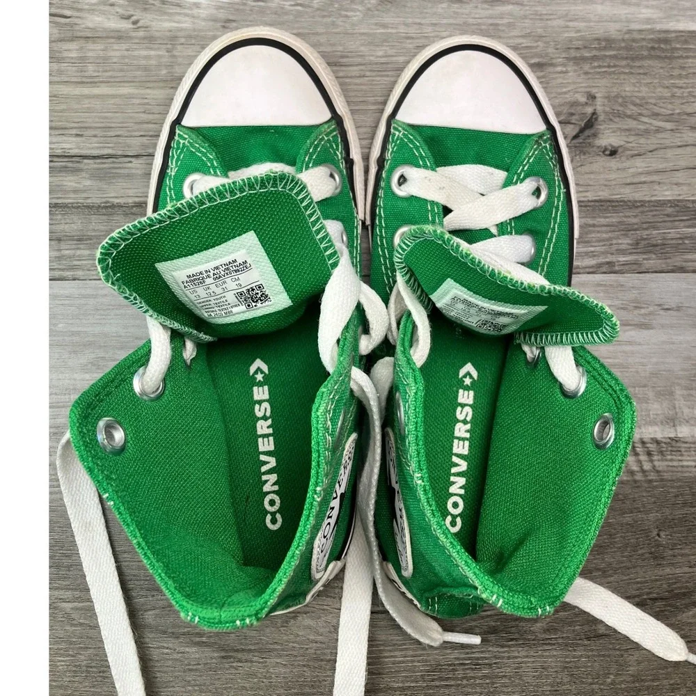 Converse Chuck Taylor All Star Green High Top Youth Sneakers A11526F Size 13